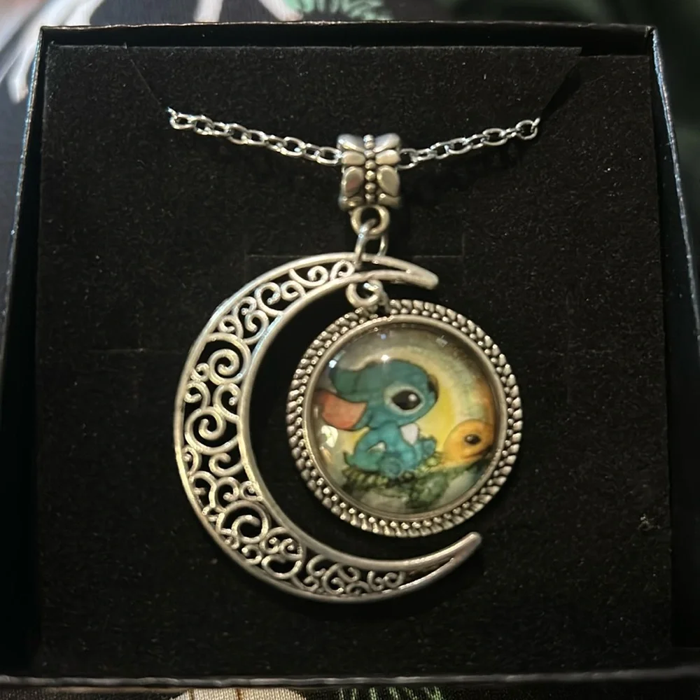 STITCH Silver Moon Pendant Necklace